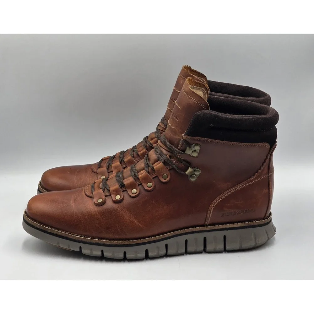 Cole Haan ZeroGrand Waterproof Hiker Boot British Tan Leather Mens 9M C30405